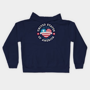 United States Heart Crest Kids Hoodie